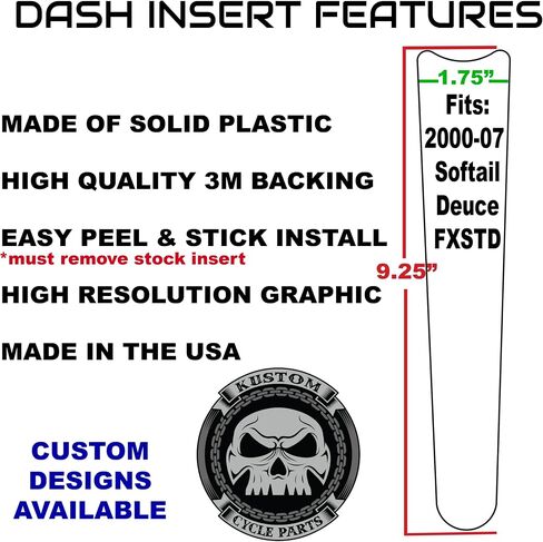 Kustom Cycle Parts We The People American Flag Dash Panel Console Console! متوافق مع 2000-2007 Harley Davidson Softail deuce in Saudi Arabia