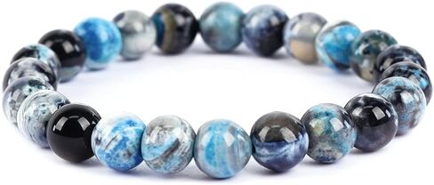 Natural Energy Healing Stone Charm Bracelet 8mm Natural Energy Healing Lava Rock Bracelet - Unisex in Kuwait