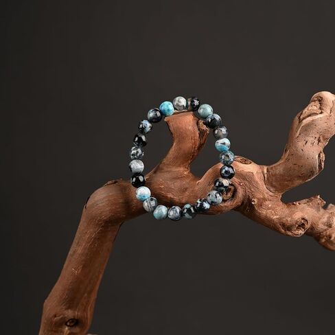 Natural Energy Healing Stone Charm Bracelet 8mm Natural Energy Healing Lava Rock Bracelet - Unisex in Kuwait