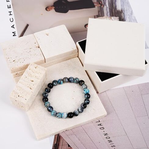 Natural Energy Healing Stone Charm Bracelet 8mm Natural Energy Healing Lava Rock Bracelet - Unisex in Kuwait