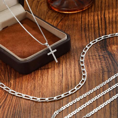 Layered Gold Cross Necklaces for Women, Stack Stackable 14K Gold/Silver Plated Cubic Zirconia Pendant Necklace Set Dainty Choker Layering Necklaces for Women Faith Jewelry Religious Gift in Saudi Arabia