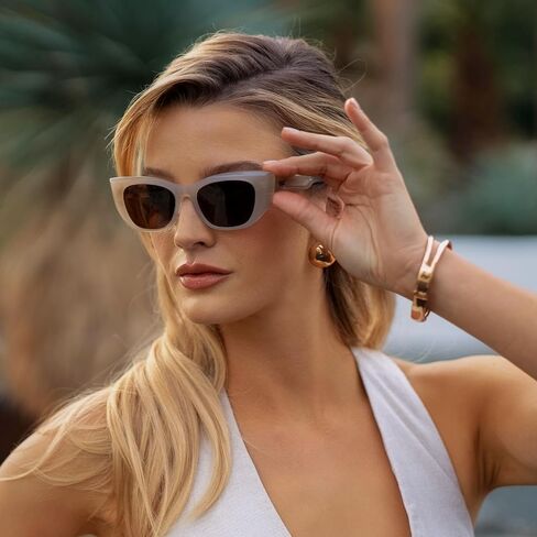 Wearme Pro-النظارات الشمسية المستقطبة للسيدات ، إطار خلات العين ، العدسات المستطيلة ، مفصلات متينة 5 برميل ، مصقول يدويًا in Kuwait