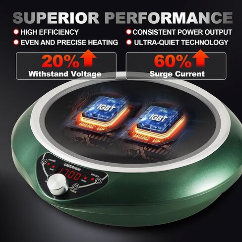 WOK Induction Cooktop 1700W (85V ~ 120V) ، حتى وأسرع وأسرع تحريض على الحث مع تحكم في Temprature ، وقوع توقيت 18 ساعة ، و 16 ساعة ، و 16 طاقة مقعرة ، in Kuwait