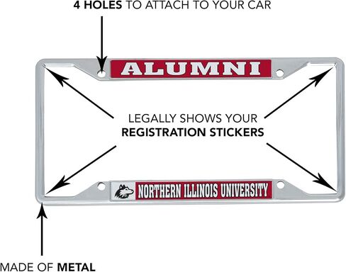 Desert Cactus Northern Illinois University Car Accessories Huskies Metal License Plate Frame and Tag Holder for Front or Rear of Car (Alumni) in Saudi Arabia