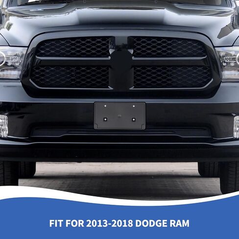 for RAM License Plate Frames, Front Bumper License Plate Holder Mount Bracket Compatible with 2013-2018 Dodge RAM Exterior Accessories, Black in Saudi Arabia