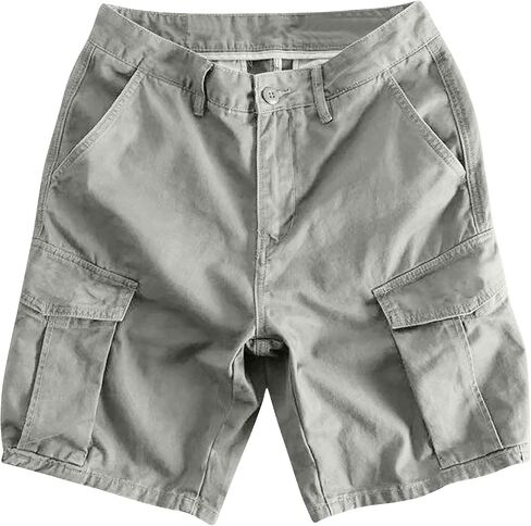 Men Cotton Linen Shorts Hiking Tactical Cargo Short Lightweight Multi Pockets Casual Golf Outdoor Work Pant Big & Tall in Saudi Arabia
