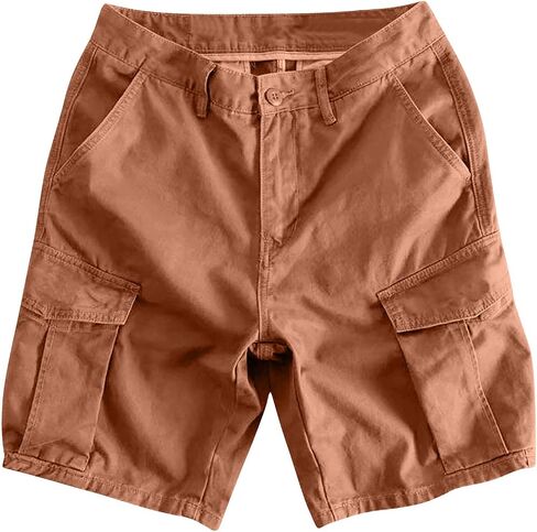 Men Cotton Linen Shorts Hiking Tactical Cargo Short Lightweight Multi Pockets Casual Golf Outdoor Work Pant Big & Tall in Saudi Arabia