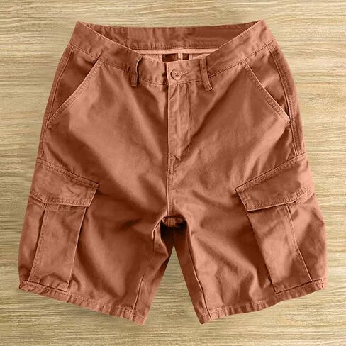 Men Cotton Linen Shorts Hiking Tactical Cargo Short Lightweight Multi Pockets Casual Golf Outdoor Work Pant Big & Tall in Saudi Arabia