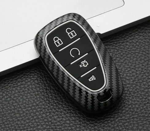 قضية تغطية مفتاح FOB ملاءمة لشيفروليه 2019 2018 2017 CHEVY MALIBU CAMARO EXANOX TRAX Traverse Sonic Cruze Volt Spark Entry ABS ABS ABS ABS (Black) in Saudi Arabia