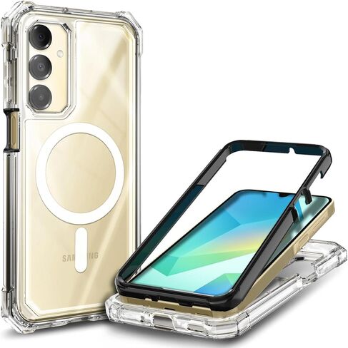 for Samsung Galaxy A36 5G Phone Case, Magnetic Case [Compatible with Mag-Safe] [10FT Military Grade Drop Tested] Shockproof Protective Bumper Case (Glitter Pink/Aqua) in Kuwait