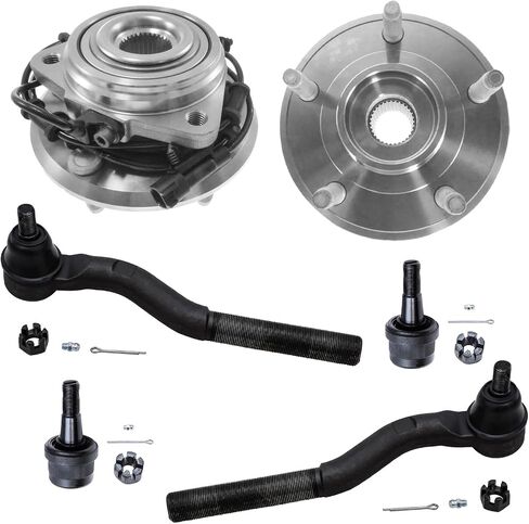Detroit Axle - 6pc Front Wheel Bearing Hubs Kit for Jeep Wrangler JK, 2 Wheel Bearing Hubs Assembly 2 Lower Ball Joints 2 Outer Tie Rod Ends Replacement in Saudi Arabia