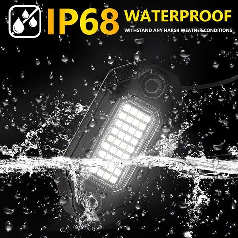 12Pods Pure White LED Rock Lights, Aluminum Housing Rocklights Truck, Each Rock Light Comes with a 15-Foot Extension Cord, for Pickup Trucks SUV UTV ATV RZR Car Boats in Saudi Arabia