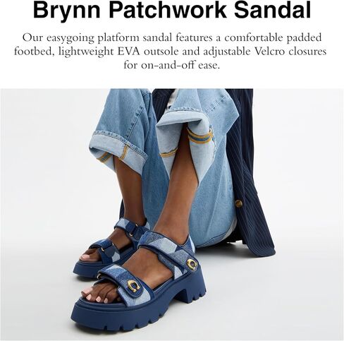 Coach Women's Brynn Platform Sandal, Charcoal/Black, 7.5 in Saudi Arabia