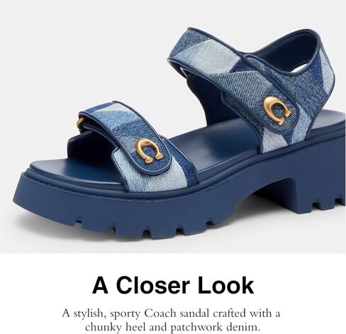 Coach Women's Brynn Platform Sandal, Charcoal/Black, 7.5 in Saudi Arabia