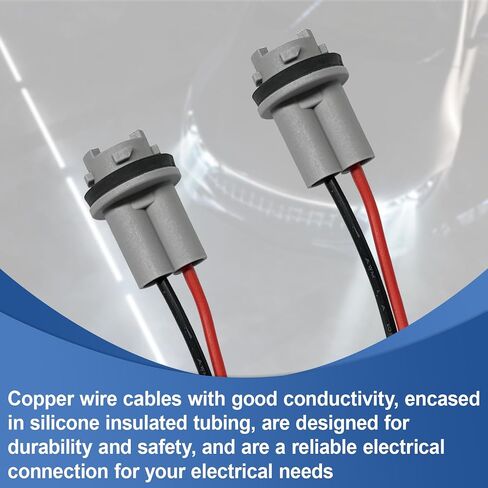 T15 Bulb Socket Pigtail Wiring Harness Adapter, 912 920 921 Pre-Wire Socket Connector, Nylon Base Sockets Adapter for Headlight, Turn Signal Light, Reverse Light Retrofit or Replacement (2PCS) in Kuwait