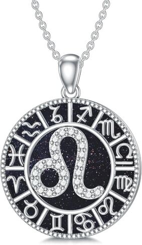 Zodiac Necklace Sterling Silver 12 Zodiac Constellation Necklaces with Blue Sandstone Zodiac Sign Charm Horoscope Astrology Jewelry for Women Men Birthday Gifts in Saudi Arabia