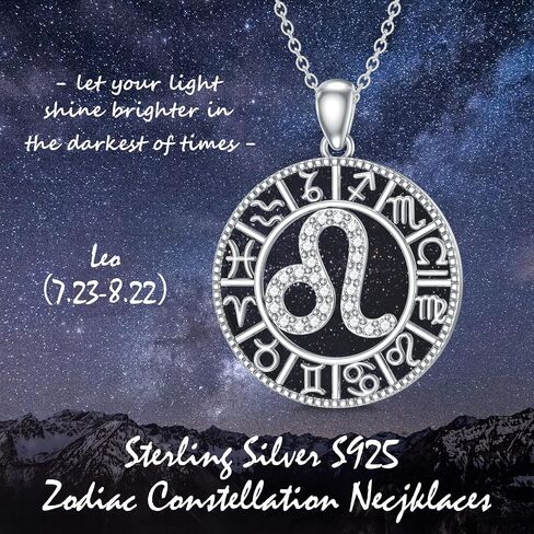 Zodiac Necklace Sterling Silver 12 Zodiac Constellation Necklaces with Blue Sandstone Zodiac Sign Charm Horoscope Astrology Jewelry for Women Men Birthday Gifts in Saudi Arabia