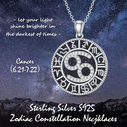 Zodiac Necklace Sterling Silver 12 Zodiac Constellation Necklaces with Blue Sandstone Zodiac Sign Charm Horoscope Astrology Jewelry for Women Men Birthday Gifts in Saudi Arabia