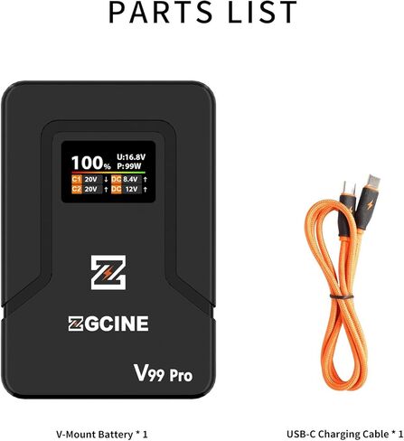 Zgcine ZG-V99Pro V-Mount Battery Orange in Kuwait