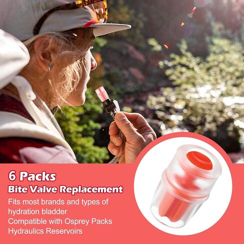 Enhon 6 Pack Bite Valve Replacement Sheath for Water Bladder, Compatible with Osprey Packs Hydraulics Reservoirs, Hydration Pack Bite Valve Silicone Nozzle Mouthpiece Replacement (Black) in Saudi Arabia