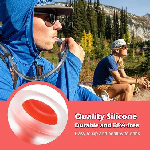 Enhon 6 Pack Bite Valve Replacement Sheath for Water Bladder, Compatible with Osprey Packs Hydraulics Reservoirs, Hydration Pack Bite Valve Silicone Nozzle Mouthpiece Replacement (Black) in Saudi Arabia