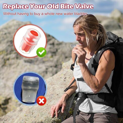Enhon 6 Pack Bite Valve Replacement Sheath for Water Bladder, Compatible with Osprey Packs Hydraulics Reservoirs, Hydration Pack Bite Valve Silicone Nozzle Mouthpiece Replacement (Black) in Saudi Arabia