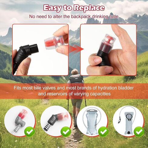 Enhon 6 Pack Bite Valve Replacement Sheath for Water Bladder, Compatible with Osprey Packs Hydraulics Reservoirs, Hydration Pack Bite Valve Silicone Nozzle Mouthpiece Replacement (Black) in Saudi Arabia