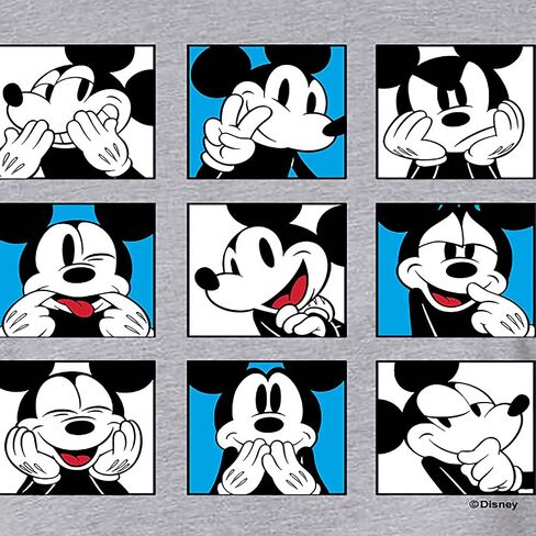 Disney Mickey & Friends - Mickey Grid - Juniors Cropped Cotton Blend T-Shirt in Saudi Arabia