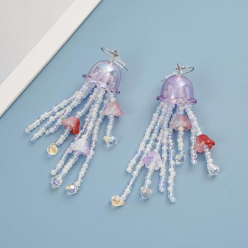 Bohemian Handmade Beaded Vacation Dangle Drop Earrings Summer Boho Beach Statement Jewelry for Women in Kuwait