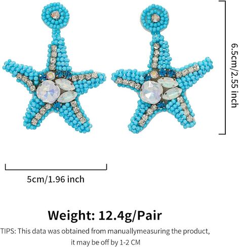 Bohemian Handmade Beaded Vacation Dangle Drop Earrings Summer Boho Beach Statement Jewelry for Women in Kuwait