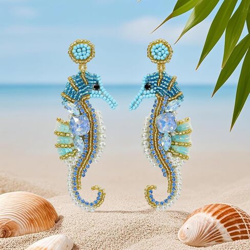 بوهيميان مصنوعة يدويًا ، تتدلى الإجازة ، أقراط ، صيف بوهو بيتش البيان المجوهرات للنساء in Kuwait