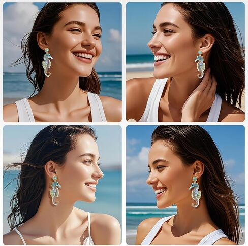 بوهيميان مصنوعة يدويًا ، تتدلى الإجازة ، أقراط ، صيف بوهو بيتش البيان المجوهرات للنساء in Kuwait