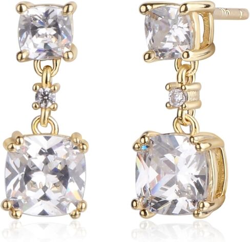 18K Real Gold Plated Birthstone Cut-Oval Leverback Drop Earring for Women Hanging Lever Dangle Earring Oval Synthetic Gemstone CZ Earring Jewelry Birthday Gift for Wife Girlfriend in Saudi Arabia