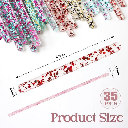 KEHHVCY 36pcs Acrylic Popsicle Sticks Cakesicle Sticks, Large Popsicle Sticks, Popsicle Sticks Reusable and Glitter Popsicle Sticks, Useful Acrylic Ice Cream Sticks Popsicle Stick for Festival Party in Saudi Arabia
