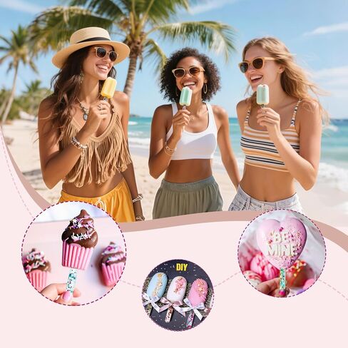 KEHHVCY 36pcs Acrylic Popsicle Sticks Cakesicle Sticks, Large Popsicle Sticks, Popsicle Sticks Reusable and Glitter Popsicle Sticks, Useful Acrylic Ice Cream Sticks Popsicle Stick for Festival Party in Saudi Arabia