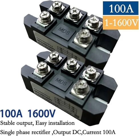 1PC عالي الطاقة الجسر المقوم 100A مرحلة واحدة مرحلة الجسر الجسر المقوم 4 طرفية 1600V DIOD in Saudi Arabia