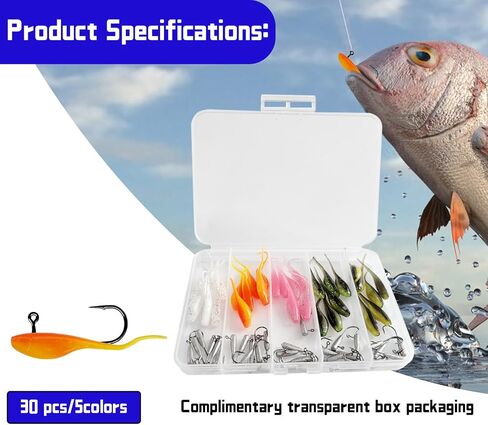 60PCS Tube Baits Fishing Soft Plastic Lures, Tube Jigs Heads Crappie Baits Lures Soft Plastic Swimbaits Ice Fishing Jigs Worms for Bass Trout Lures Freshwater Saltwater Fishing (60pcs) in Saudi Arabia