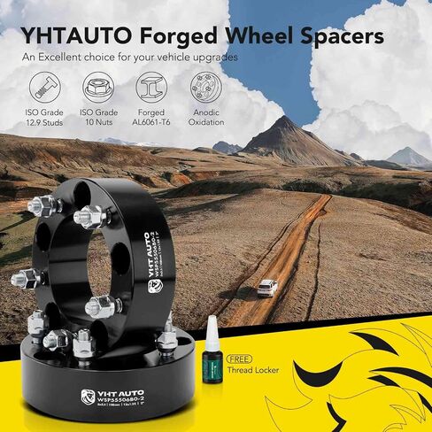 yhtauto 5x5.5 فواصل العجلات 2 بوصة متوافقة مع شيفروليه ، نماذج سوزوكي ، تعقب ، تتبع الجيور ، فواصل إطارات Vitara w/ m12x1.25 و 12.9 ترصيع ، 108 ملم المركز Bore 5 Lug 4pcs Black in Saudi Arabia