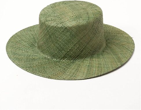 Solid Hats for Women Pink Beach Hat Precious Grass Summer Flat Vacation Cap in Kuwait