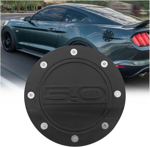 WildWell Gas Tank Cap Cover For 2015-2023 Ford Mustang Gas Cover, Fuel Tank Cap Cover Mustang Accessories Trim Matte Black in Kuwait