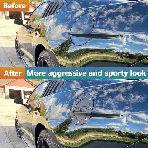 WildWell Gas Tank Cap Cover For 2015-2023 Ford Mustang Gas Cover, Fuel Tank Cap Cover Mustang Accessories Trim Matte Black in Kuwait