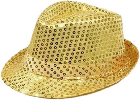 Sequin Fedora Hat for Kids Hip Hop Hat Jazz Sequin Bowler Cap Stage Performance Vintage Jazz Hats for Halloween in Kuwait