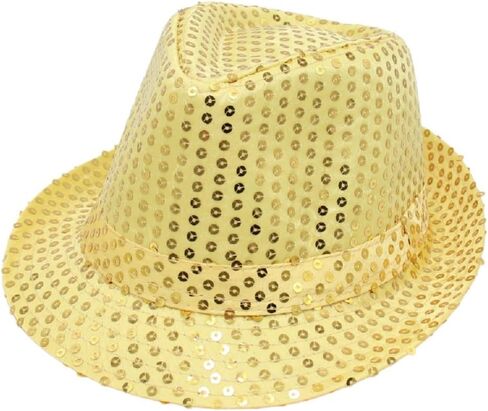 Sequin Fedora Hat for Kids Hip Hop Hat Jazz Sequin Bowler Cap Stage Performance Vintage Jazz Hats for Halloween in Kuwait