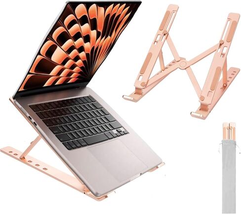 Portable Laptop Stand, Adjustable Laptop Stand for Desk, Aluminum Alloy,Steel, Ultra-Thin,Ventilated Cooling Notebook Mount, Computer Stand for 10-15.6" Laptops, ABS+Silicone,for MacBook in Kuwait