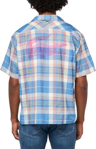 Lacoste Men’s Short Sleeve Organic Cotton Check Shirt, Fiji/Multico, Large in Saudi Arabia