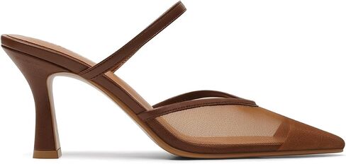 USIMAD Women’s Mesh Mule Heels Slip On Heeled Sandals with Memory Foam Insole Pointy Toe Arch Support in Saudi Arabia