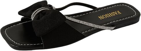 GORGLITTER Women's Bow Flats Sandals Dress Strappy Open Toe Summer Slides Sandal in Saudi Arabia