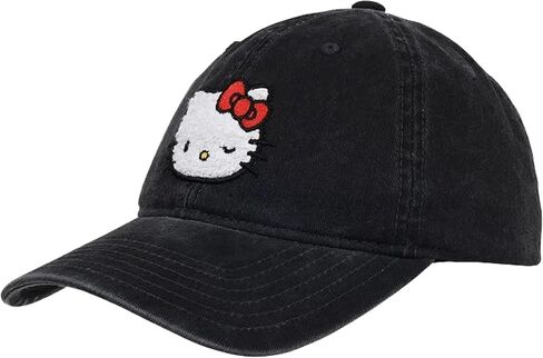 Concept One Hello Kitty Baseball Cap, Adjustable Cotton Dad Hat with Curved Brim, Chenille Patch in Saudi Arabia