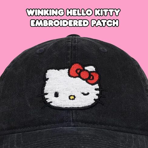 Concept One Hello Kitty Baseball Cap, Adjustable Cotton Dad Hat with Curved Brim, Chenille Patch in Saudi Arabia