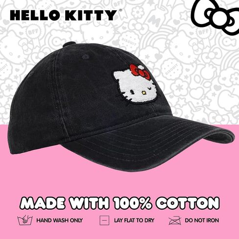 Concept One Hello Kitty Baseball Cap, Adjustable Cotton Dad Hat with Curved Brim, Chenille Patch in Saudi Arabia